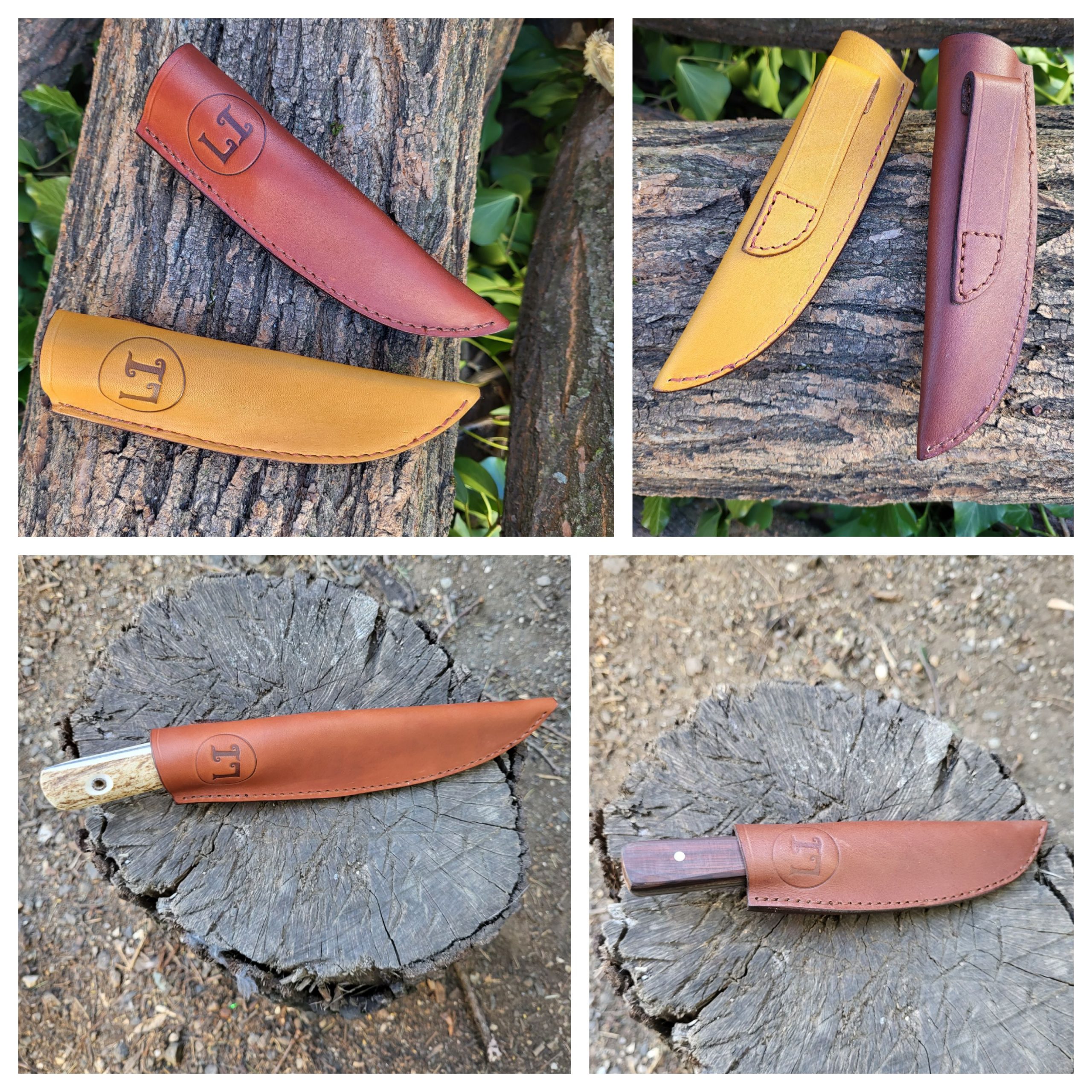 Etui en cuir tannage végétal pour couteau de chasse - Les couteaux de  François